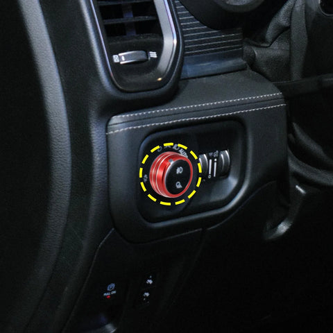Dodge Ram 2010-2017 Red Headlight Switch Button Knob Trim Cover