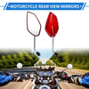 M10 Motorcycle Rear View Mirrors Prismatic Shape Handlebar Mirrors Red Iron