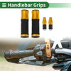 Motorcycle Motorcycle Hand Grips Cover Handlebar End Grips Gold Tone Rubber