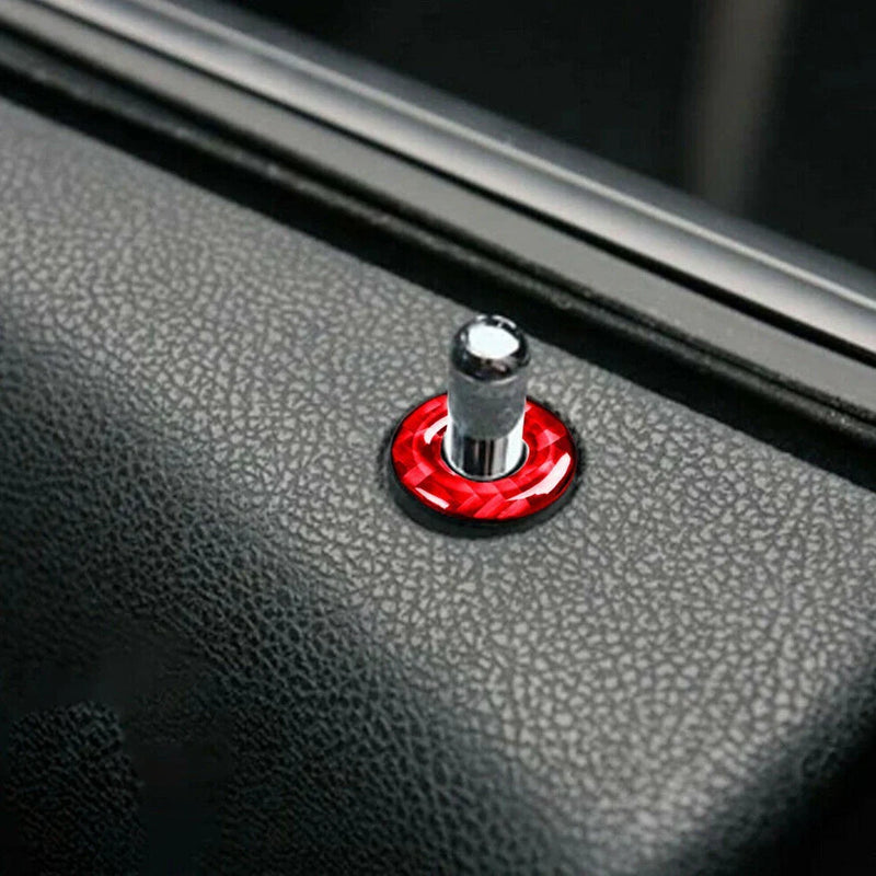 Dodge Charger Red Carbon Fiber Door Lock Pin Covers (2015-2023)