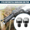 Motorcycle Handlebar End Plugs 18-20mm Aluminum Alloy Silver Tone 2 x
