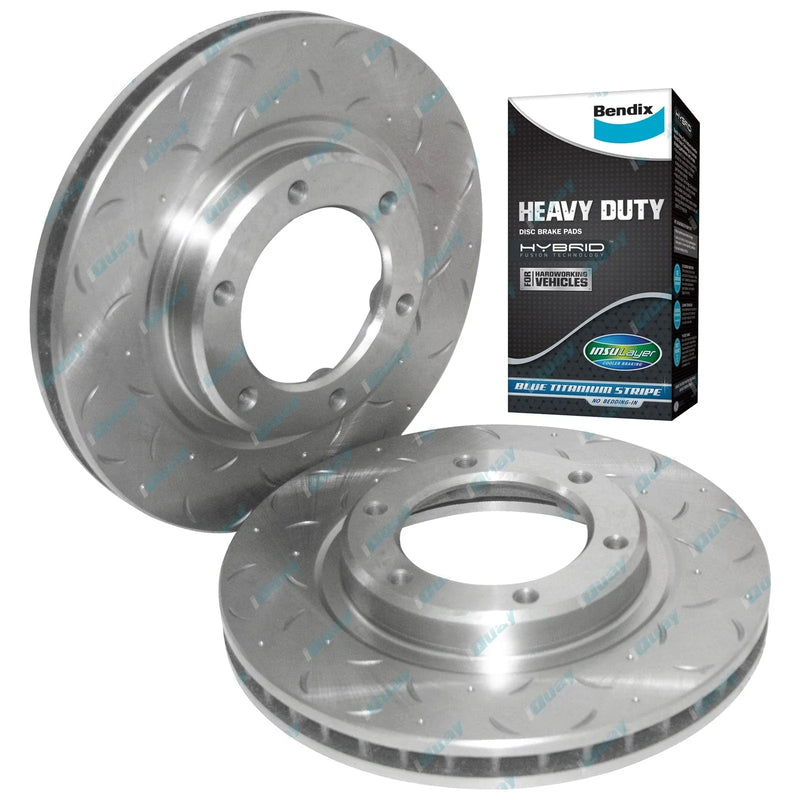 80 Series Land Cruiser Front Slotted Brake Rotors & HD Pads (1992-1998)