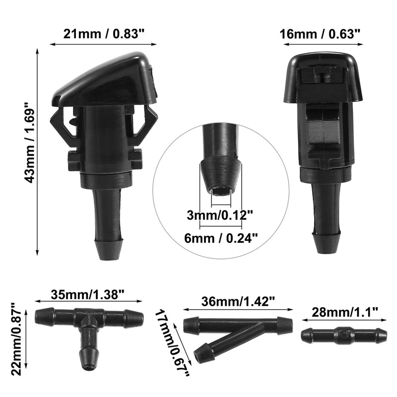 Mitsubishi Eclipse Windshield Washer Nozzles & 2.8m Hose (2006-2012)