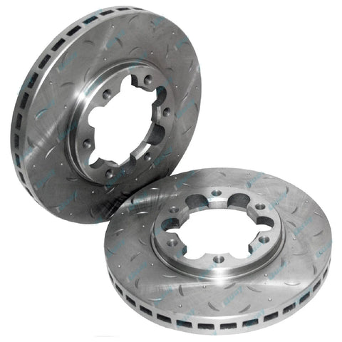Patrol GU Y61 1997~16 Front Drilled + Slotted Disc Rotor + Bosch Brake Pads