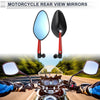 Motorcycle M8/M10 Rear View Mirrors Black Red Aluminum Alloy Handlebar