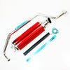GY6 150cc 200cc Quad Dirt Bike ATV Exhaust Pipe + RED Alloy Muffler (N/A)