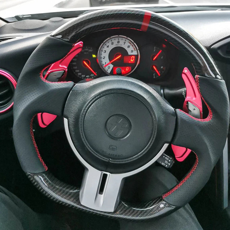 Toyota 86, Subaru BRZ, Scion FR Flat Bottom Carbon Leather Steering Wheel (2012-2020)