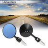 M6 Motorcycle Rear View Mirrors Round Shape Black Aluminum Alloy 1 Set