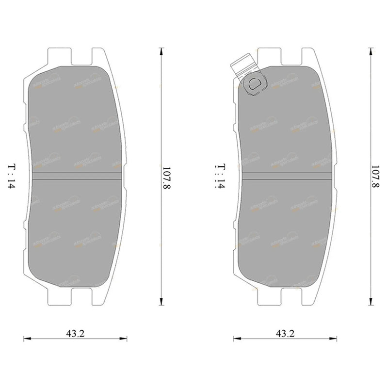 Mitsubishi Mirage CE 1.5L 4G15 Brembo Rear Disc Brake Pad Set (1996 - 2003)