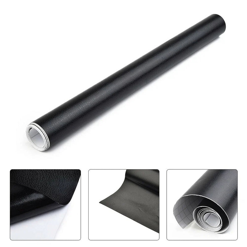 Car 12x40 Leather Skin Textured Vinyl Wrap Sticker Interior Black