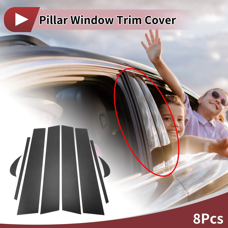 Toyota Camry 8 Pcs/Car Door Pillar Window Trim/Carbon Fiber (2018–2023)
