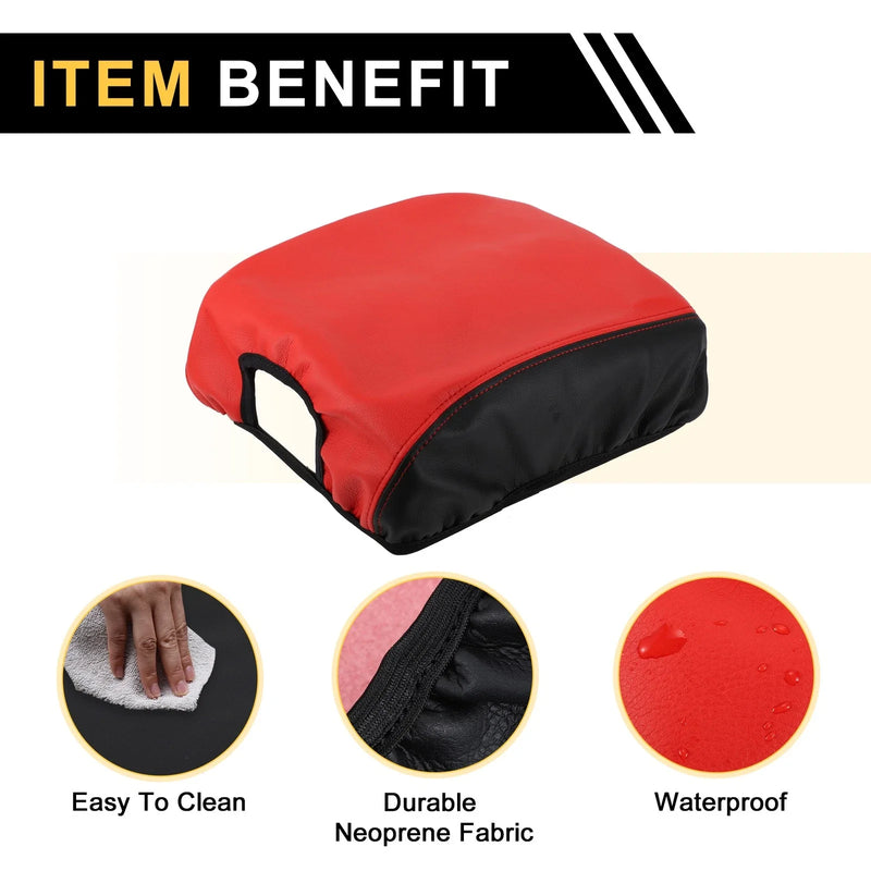 Ford F-150 (2015-2020) - Anti-Scratch Black Red Center Console Lid Armrest Cover