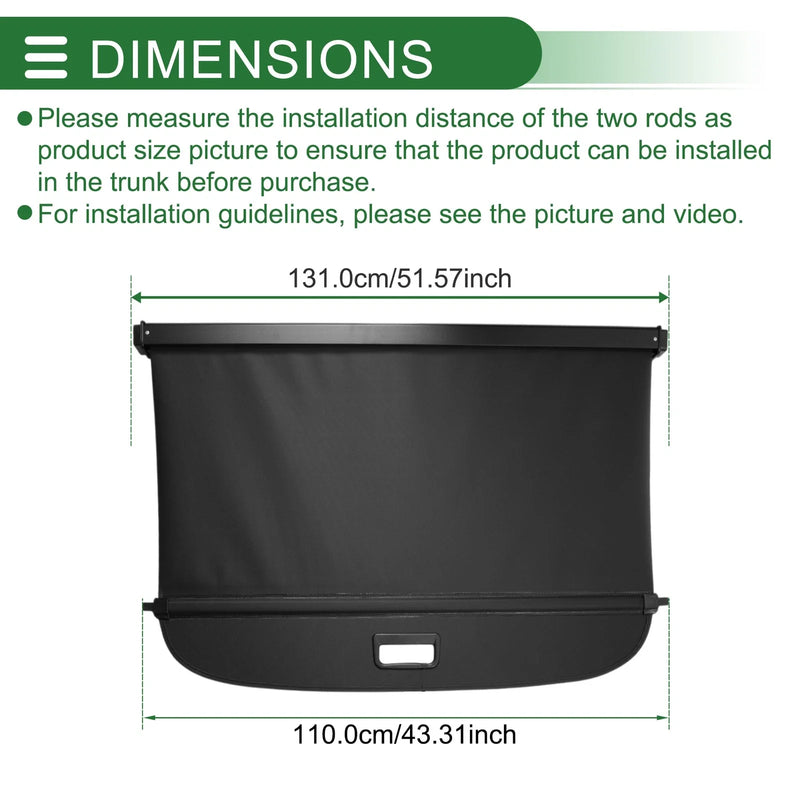 Peugeot 2008 (2013-2023) Black Cargo Cover