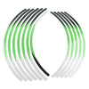 Kawasaki KX 250F 21" 19" Rim Stickers Wheel Stripes Decals Green (2004-2021)