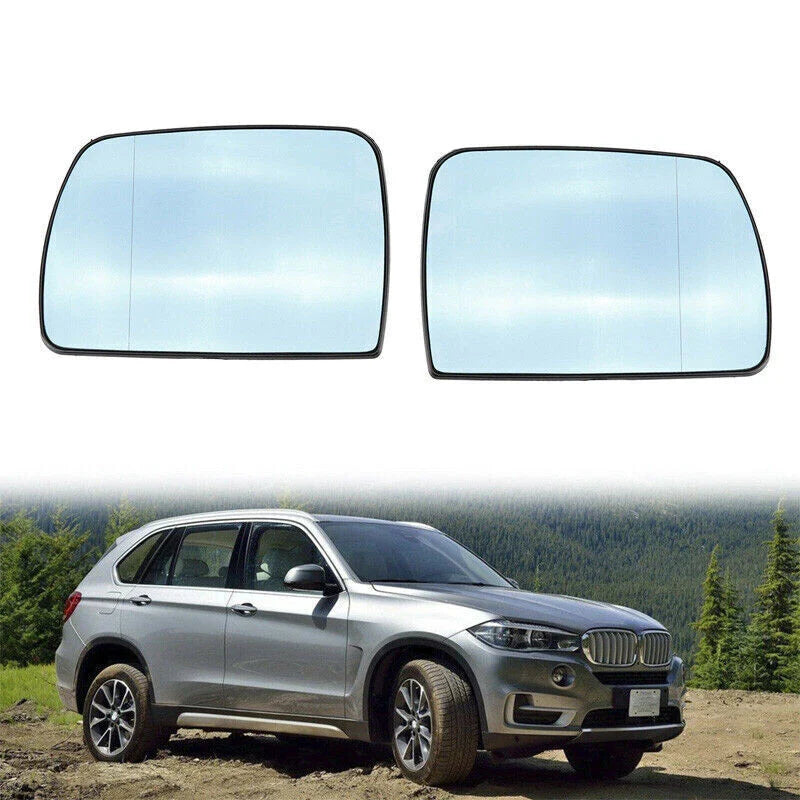 BMW X5 E53 Heated Blue Rearview Mirror Glass Pair (2000-2006)
