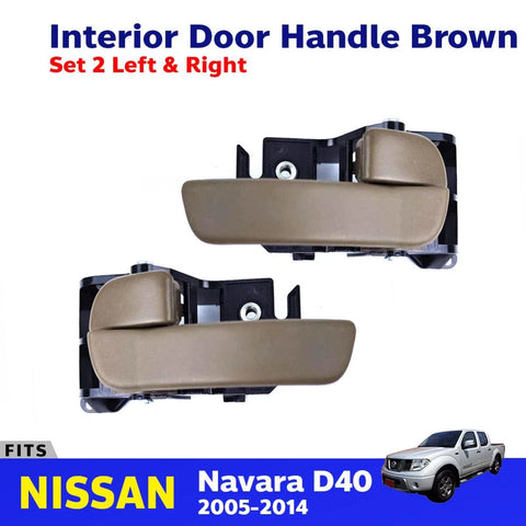 Interior Door Handle Brown Pair Fits Nissan Navara D40 2D 4D Pickup 2005-14 D06