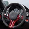 BMW M2 M3 M4 M5 X6 X6M Carbon Fiber Red Steering Wheel Cover (2014-2020)
