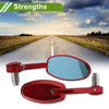 Motorcycle Rear View Mirrors Oval Shape Handlebar Mirrors Red Aluminum