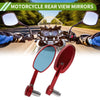 Motorcycle Rear View Mirrors Oval Shape Handlebar Mirrors Red Aluminum
