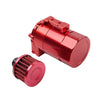 Universal 300ml Red Baffled Engine Oil Catch Can Tank w/ Breather Filter