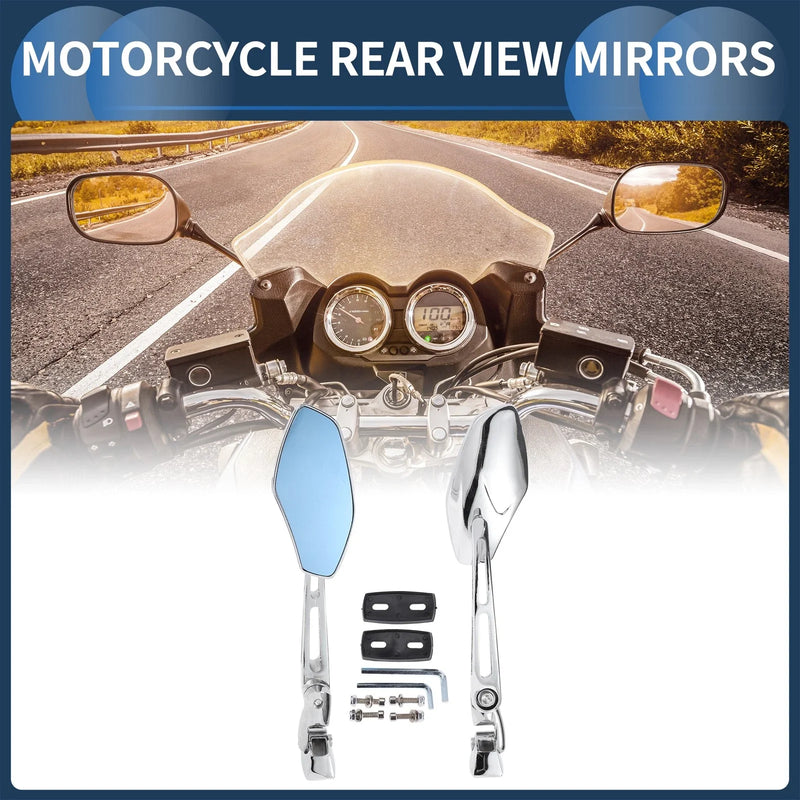 Suzuki GSXR 600 750 1000 Rear View Mirrors / 2 x / Chrome Silver Tone