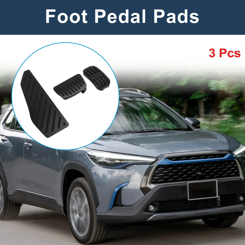 Toyota Corolla Cross Black 3 Pcs Foot Accelerator Pedal Covers