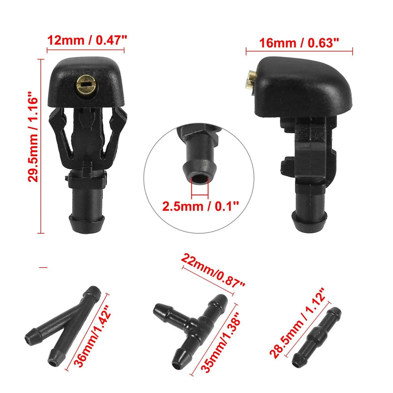 Nissan Titan Infiniti QX56 Black 4pcs Windshield Wiper Nozzles
