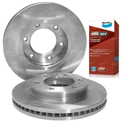 Mazda BT-50 2x Front Disc Brake Rotors + 4WD Pads (2011 - 2019)