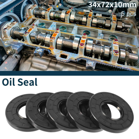 Make Model Oil Seal 34x72x10mm 5Pcs Rotary Shaft Seal NBR Rubber