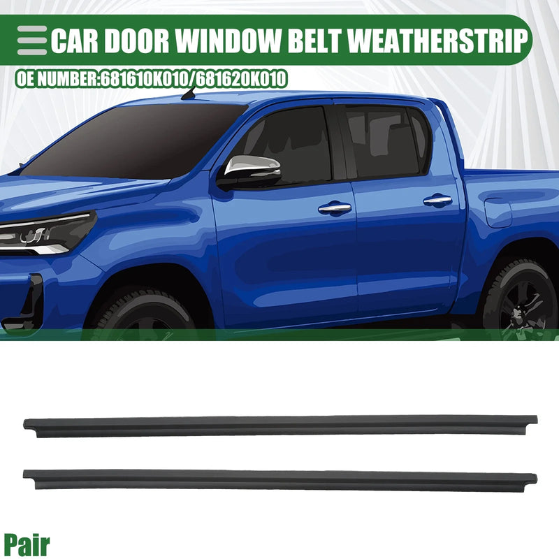 Toyota Hilux Pair Front Left Right Window Belt Weatherstrip (2005-2014)