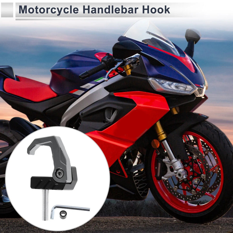 Make Model Square Fingerprint Motorcycle Hanging Hook 42mm Titanium Black
