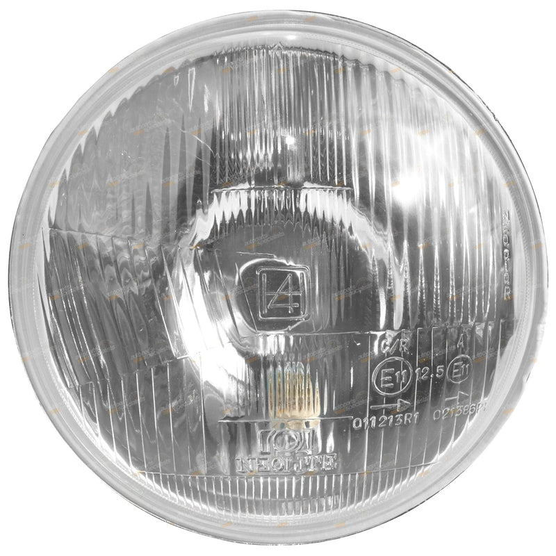 Make Model 7" Sealed Beam 178mm Round Glass Lens Headlight Pair H4 Type