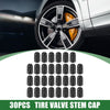 Car & Motorcycle Plastic Black 30pcs 17mm Valve Stem Caps