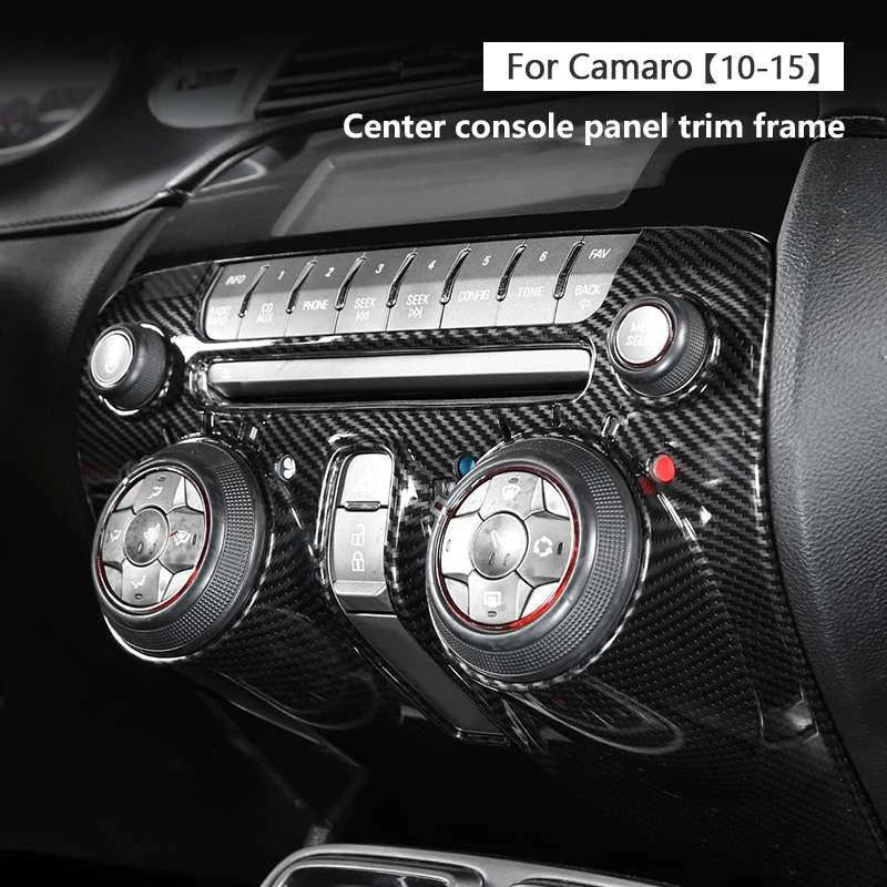 Chevrolet Camaro 10-15 Real Carbon Fiber Console AC Radio Panel Cover Trim