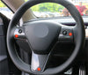 Tesla Model 3 (2018-2023) Carbon Fiber Steering Wheel Lid Frame Cover Trim