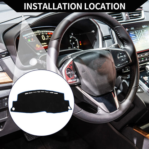 Honda Vezel RU1 / 2 / 3 / 4 RS (2013-2020) - Black Blue Set Dashboard Cover Mat