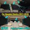 6x / Front Side Rear Window Windshield Privacy Sunshade / Hyundai Elantra (2011–2016)