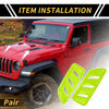 Jeep JL JLU Gladiator Front Hood Air Outlet Vent Cover Trim (2018-2024)