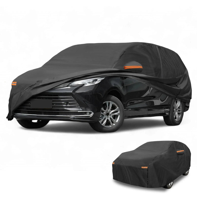 Toyota Sienna Car Cover / Waterproof All Weather Black 190T-PU with Zipper