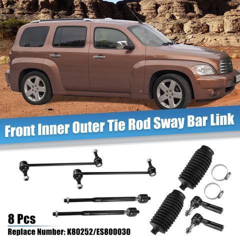 Chevrolet Cobalt 8 Pcs Front Inner Outer Tie Rod Sway Bar Link (2005-2010)