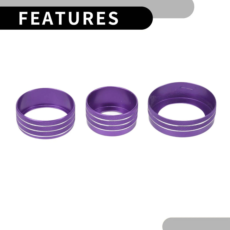 Jeep Wrangler (2018-2023) 6 Pcs AC Headlight Media Switch Knob Cover Ring
