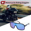 Set Motorcycle Riding Goggles Blue Lens Black Blue Frame Tri-Acetyl Cellulos PC