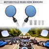 M6 Motorcycle Rear View Mirrors Round Shape Black Aluminum Alloy 1 Set