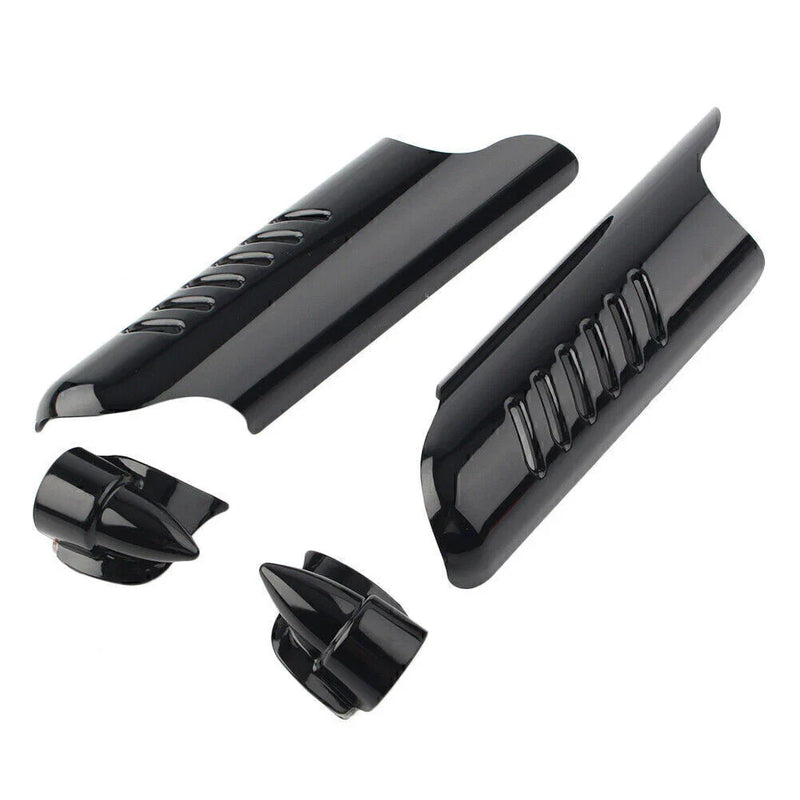 Harley Touring FLHT Black Front Fork Lower Leg Deflectors (2000-2013)