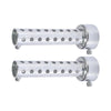 2 x 42mm Motorcycle Exhaust Silencer Exhaust Insert Muffler Pipe Silver Tone