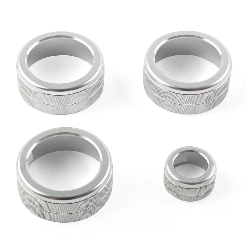 Honda Civic (2022 - Present) Silver 4 x AC Climate Control Knob Ring Covers
