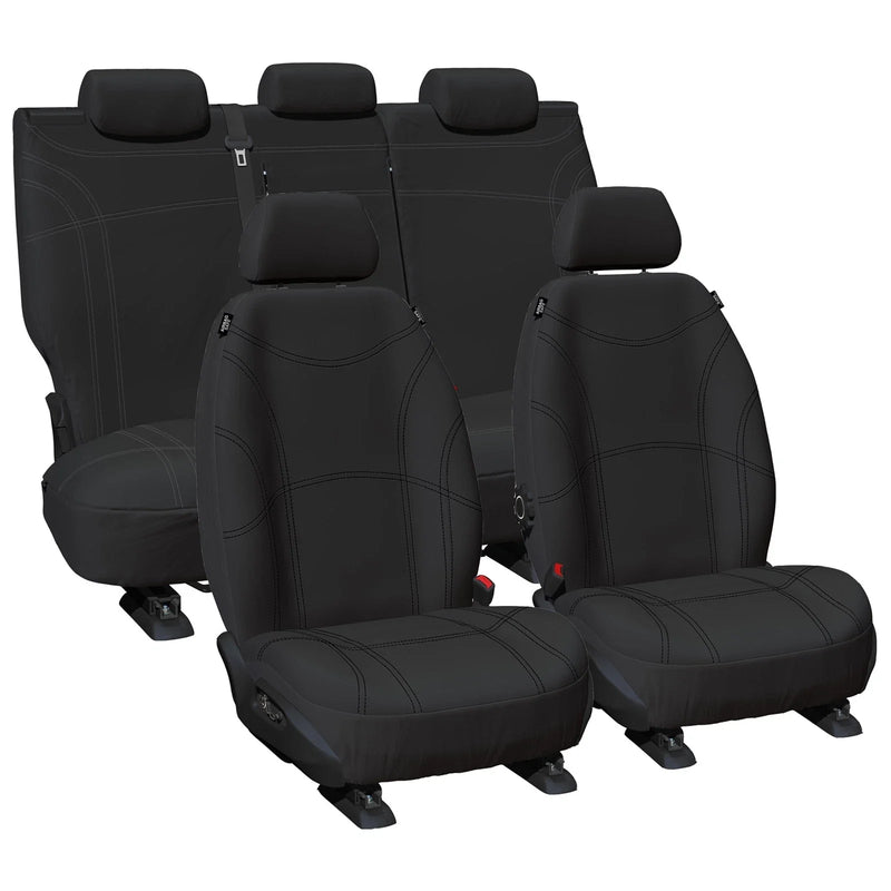 Nissan Navara D23 NP300 2017-2020 Front and Rear Black Neoprene Seat Covers