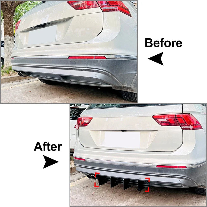 VW Tiguan L MK2 Standard Edition Black Rear Bumper Spoiler Protector (2021-2023)