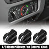 Jeep Wrangler (1995-2005) Black A/C Heater Blower Fan Control Knob 3pcs
