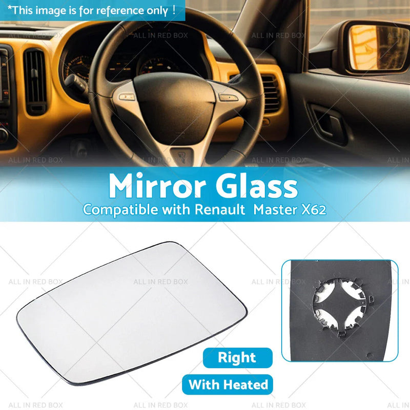 Renault Master X62 Heated Convex Right Mirror Glass (2010-2019)